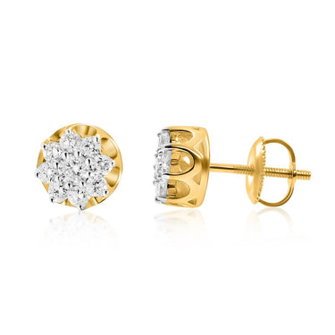 Diamond Stud Earrings in 10k Yellow Gold .54 Ctw